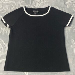 Large Cable & Gauge Black Blouse